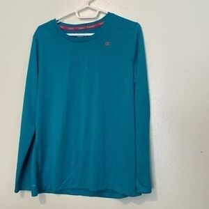 Champion powertrain long sleeve teal and hot pink Vapor shirt large